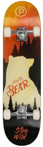 Playlife Skateboard Mighty Bear, 31 / 8 - 79cm / 20,5cm, mit 52x36mm 90A Rollen, ABEC 7 Kugellager, Art. nr.: 880309