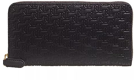 LAUREN RALPH LAUREN Lauren Ralph Lauren Femme Portefeuille Zip Cont Wallet Large 432883655, Noir , Nessun Valore