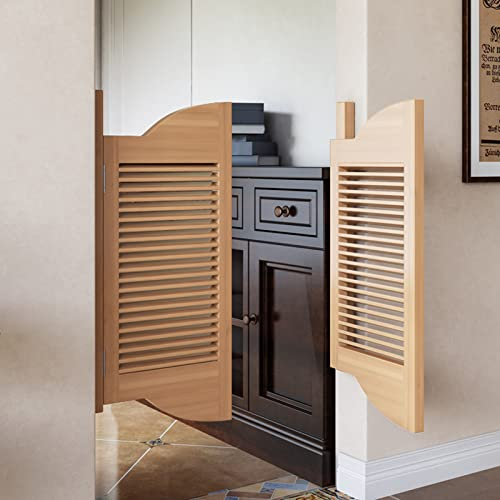 LOMYUQ Saloon Cafe 180° Schwingtüren Retro Holztür Mit Halber Taille, Cowboy-Tür Mit Lamellenzaun Mit Edelstahlscharnieren, Für Terrace Emporium Salon,A,90×90cm