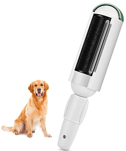 Brosse Anti Poils Chien,Brosse Adhésive pour Animaux Domestiques Rouleau Anti Poil Chat, Anti Peluches pour Poils d'animaux, Aussi pour Nettoyer La Laine des Lits Et des Pulls (Vert)