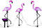 Spetebo Solar Gartenstecker Flamingo - 3er Set - Garten Deko Figur mit LED Beleuchtung - Skluptur Gartenfigur wasserdicht für Außen Wege Terrasse Leuchte