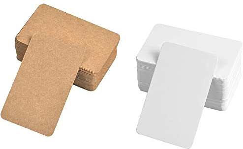 200 Stück Kraftpapier Karten - Blanko Spielkarten, Geschenkanhänger, Karten Zum Merken Von Wörtern Und Zahlen, Kleine Grußkarten, Notizkarten - Geeignet Für Schule Und Büro