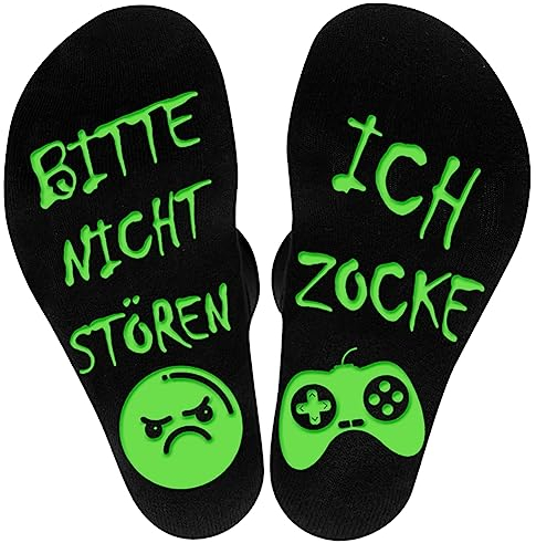 Socken mit Spruch Bitte Nicht Stören Ich Zocke, Lustige Gaming Socken Coole Geschenke für Gamer, Baumwollsocken Ostergeschenke Erwachsene Männer Teenager Jungs zum Geburtstag Ostern