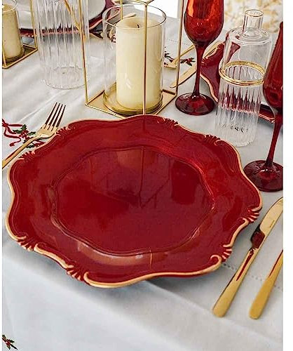 Home Arredo Casa Sottopiatto Decorativo Rosso Diametro 33 CM