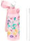 GOPPUS 550ml/18oz Kids Insulated Water Bottle with Straw Cute Double Wall Stainless Steel Child's Small Flask Vacuum Insulated Steel Metal Leak Proof Drink Flask Boys Toddler Girls Flask BPA-Free