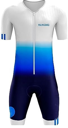 Triathlon Anzug Herren Herren Radsportanzug gepolstert einteilig Trisuit Bike Top Short Trisuit Einteiler für Wettkampf Mit 9D-Kissen Run, Cycle, Swim (TYP-3,M)