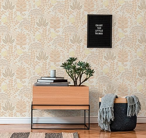 A.S. Création Blumentapete Weiß Orange Gelb Taupe - Livingwalls Famous Garden 393491 - Vliestapete - 10,05 m x 0,53 m - Made in Germany