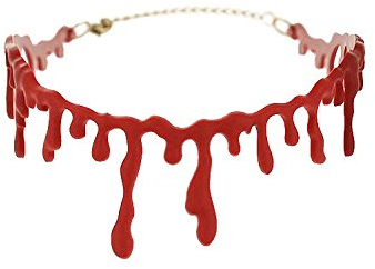 our fantasy time Blut Halskette, Blutstropfen Kette, rot Blutige Kette Horror Halsband Halloween Accessoire Kostüm Schmuck
