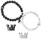 TempBeau Paare Armband Damen Herren : 2pcs Pärchen Armbänder Schmuck Geschenke Perlen Freundschaft Armkette König & Königin Einstellbar für Paar Männer Frauen Familien Freund