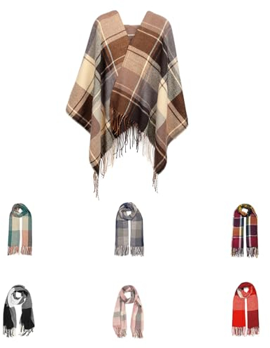Good Nite Schal Damen Herren Winter Herbst Schals & TüCher Für Kuschelig Flauschig Festlich Großer Karo Warm Weich Scarf Nüchtern und Stilvoll(Braun,200x60cm)