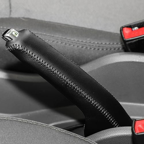 Handbremsengriffe für Audi S4 B8 Sedan 2008-2016 Handbremse SchutzhüLle Bremse Auto Abdeckung Auto Handbremse Dekoration,cortex-black leather black thread