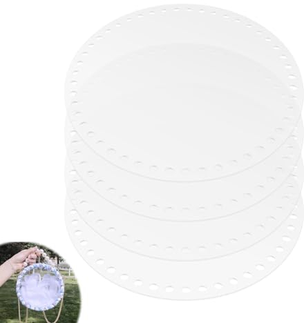 LERANXIN 4 Stück häkeln Körbboden Acryl DIY häkeln Körbboden 18 cm rund für Aufbewahrungskörbe, Tragenbeutel & Handtaschen