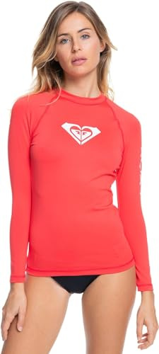 Roxy Women's Rash Guard Whole Hearted UPF 50+Long Sleeve Sun Protection Swim Shirt-Quick Dry Rashguard, Cayenne 242 Exc, XXL