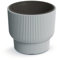 Blumentopf Blumenkübel Pflanzentopf Pflanzkübel DBMLR mit Einsatz Höhe 35 cm Gerillt Rippen-Design Übertopf Rillen Grau ⌀ 39,5 cm