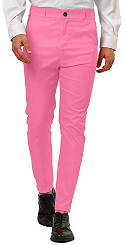 Pantalon chino pour homme avec taille élastique | Pantalon chino pour homme, affaires, travail, maison, rose, XXXL