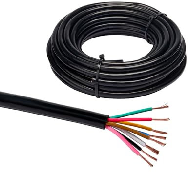 BEIJISTAR 10M Cavo Veicolo 7x0.5+1x1.0mm² Cavo Rotondo, 12V 24V Cavo Rimorchio 8 Conduttori, Auto FLRYY del Cavo Elettrico 8 Conduttori per Rimorchio RV Camion Caravan
