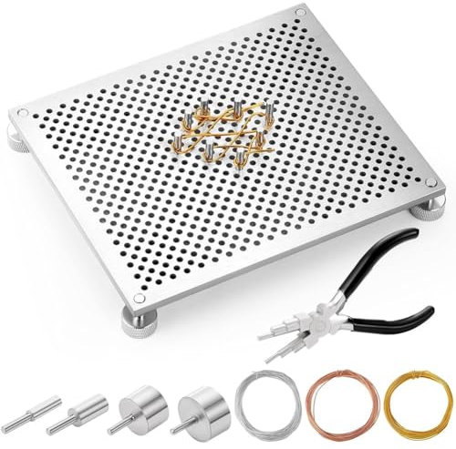 Pyatofy 75 Piece Wire Bending Jig Kit, 4.6 X 5.6 Inch Square Jigs for Jewelry Making Tools and Winding Supplies