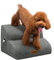 Deconovo Hundetreppe für Kleine Hunde 2 Stufen, Abnehmbare Hunderampe rutschfeste Katzentreppe, Treppe für Haustiere Bett, Sofa, Tragbare Haustiertreppe mit Waschbarer Bezug, 40x40x30 cm, Dunkelgrau