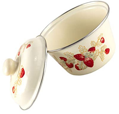 BEBEMOKO 1 Pc cojines decorativos para recipientes de comida con tapas cuenco chino ensaladera con tapa fregaderos cocinas Tazón de lata para decoración olla sopera tina de sopera esmalte