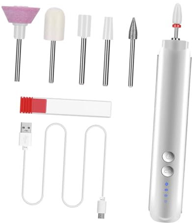 Beatifufu Kit De Manicura Eléctrico Portátil Usb De Pulido y Eliminación De Esmalte Para Uñas Acrílicas y Cuidado De Pies Incluye Accesorios Intercambiables y Múltiples Velocidades