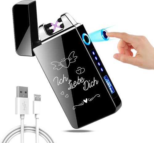 Gohytal Ich Liebe Dich Geschenke für Männer, USB Elektrisch Feuerzeug, Elektronische Feuerzeug Geschenk für Männer, Ostern Jahrestag Hochzeitstag Geburtstag Geschenk für Ihn Herren Ehemann Freund