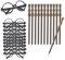 Col-Pary Ensemble d'accessoires de fête magique, crayons magiques, lunettes magiques avec cadre rond sans verres pour fête d'anniversaire avec décoration,cadeau,Halloween, récompenses scolaires
