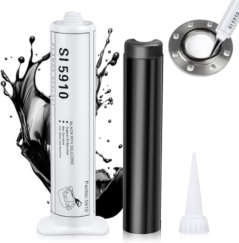 WEILAOK Dichtmasse Motor, Motordichtmasse, Zylinderkopfdichtung Dichtmittel, Schwarzes Silikon, Motordichtmasse Hitzebeständig Ölbeständig für Motoren, Flanschflächen, Kurbelgehäuse usw, 75 ML