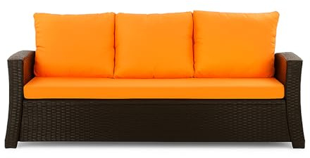 Setgarden® Bankauflage - Outdoor sitzkissen für Gartenbank für polyrattan- Polster Auflage Outdoor - Bankpolster Auflage für Sitzbank Rattan Hollywoodschaukel (Orange, 180x50x50cm)