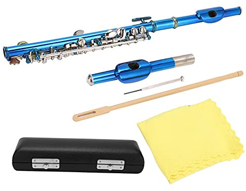 Kupfernickel-Piccolo-Flöte, Piccolo-Flöte, Piccolos, 6 Löcher + E-Taste, Französisches Tasteninstrument, Klavier, Stoff, Leder, Black Box, Anfänger-Set