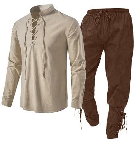 Ventes Flash en Cours Chemise Homme Couleur Or Costume Moyen Age Tee Shirt V Blanche De Pilote Vert D Eau Blouse Massage Deguisement Festival Canadienne A Col Mao