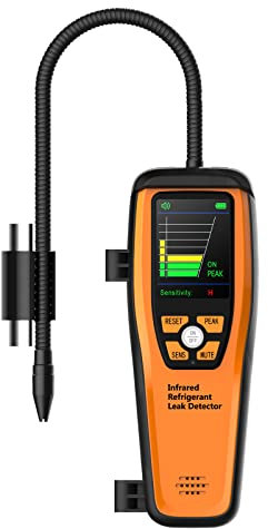 Elitech Infrarot KältemittelLecksucher ILD-200 Pro,R134a/R1234yf Lecksuchegerät mit Alarmfunktion,Tragbarer Kältemittel-Detektor für Kühlschränke Klimaanlagen Automobilindustrie Wärmepumpen