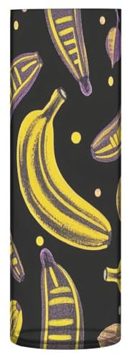 Fruit Banana Modische Kunststoff-Blumenvase für Heimdekoration, 30 x 9 cm, dekorative kleine Vasen, transparent, für Hochzeit, Tisch, Büro, Party, Para, Camas, Queen-Dekor, Schwarz / Violett