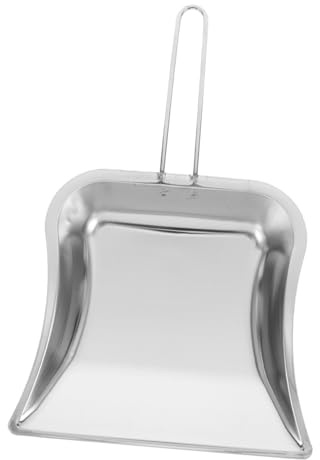LOEFLIFA Stainless Steel Dustpan and Brush Heavy Duty Metal Dustpan for Workshop Mini Brush Pan Long Handle Tabletop Cleaning Tool