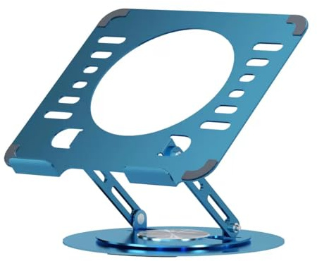 Uwenkjie laptop holder， 360 degree adjustable computer stand, ergonomically designed foldable computer stand, height adjustable, compatible with all 10-17 inch laptops, carbon steel blue