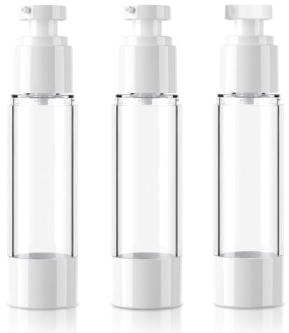 Lammcou flacon spray voyage mini 3 pcs, flacon airless pompe (50ml) | Spray Bottle cosmétique étanche rechargeable, petit flacon spray pour parfum lotion shampooing bagage cabine