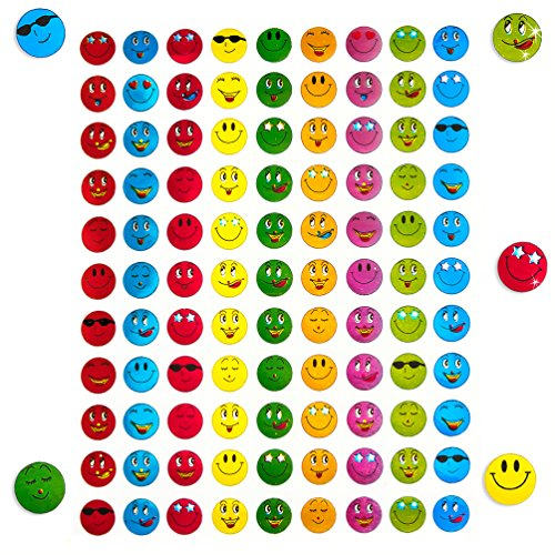 Oblique-Unique® 990 x Smiley Face Sticker I Bunt I Glänzender Metallic Look I Niedliche Dekoration