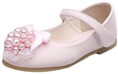 Scarpe Bambina, Principessa Bimba Scarpe Ballerine Battesimi Damigella Cerimonia Fiore Perla Sandali Rosa 27 EU