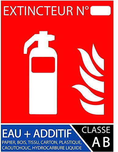 Panneau extincteur eau pulvérisée additif 100x150 mm