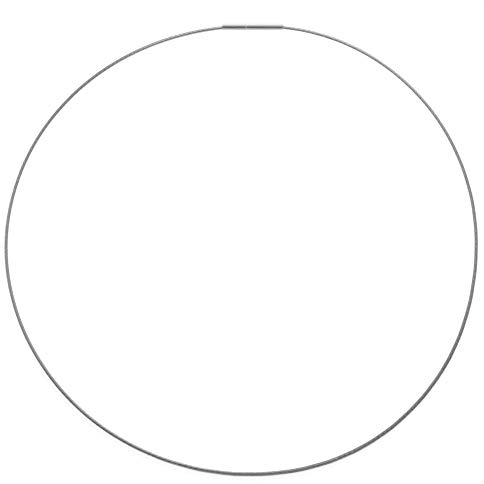 Damen-Halskette 1-reihig Stahlreif Halsreif Silber Farbe für Anhänger oder Charms vierreihig mit Bajonett Verschluss aus Edelstahl, Länge (wählbar) 40–55 cm (Silber 1-reihig)