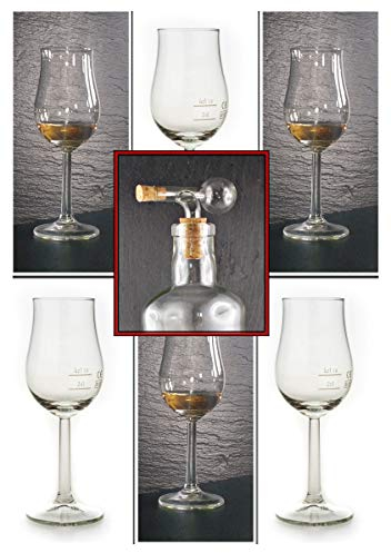 H-BO 6 Bugatti Whiskey Whisky Gläser Rastal Design Stilglas Whiskyglas Whiskeyglas + 1 Glaskugelportionierer zum feinen Dosieren