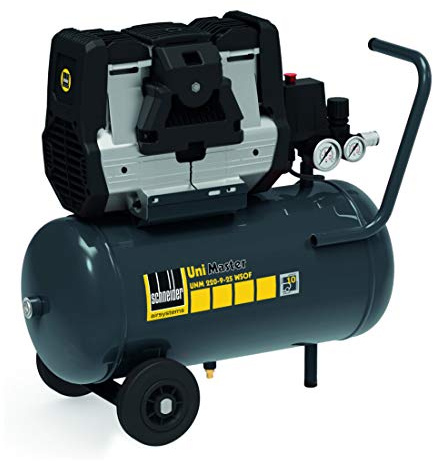 Schneider Druckluft Kolbenkompressor UniMaster UNM 220-9-25 WSOF (Kompressor 9 bar, Ansaugleistung 195 l/min, 2 Manometer, Behälter 24 l) 1129740308