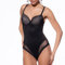 Selene, Body Mujer Reductor, con Aros y Copas Moldeadoras, Parte Inferior Sin Costuras, Colección Violeta, Color Negro, Copa 85 C