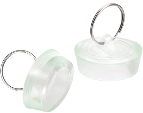 sourcing map 2 Stück Abflussstopfen - 34,5-37mm Waschbeckenstöpsel Gummi Stöpsel für Spülbecken, Spültisch Stopfen mit Haken Spültisch Stopfen für Badewanne, Küche, Bad