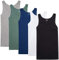 NUOZA Canottiera Uomo Pacco da 5 100% Cotone Canottiera-Nero Bianco Grigio Marino Oliva,L