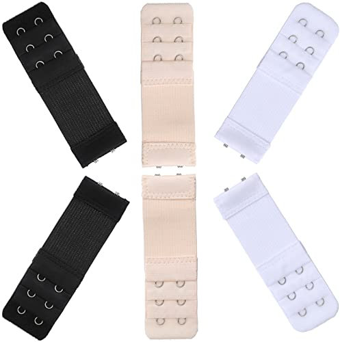 Smukdoo Bra Strap Extenders, Women Elastic Extensions Bra Extender Set 6 Piece,Skin,White,Black