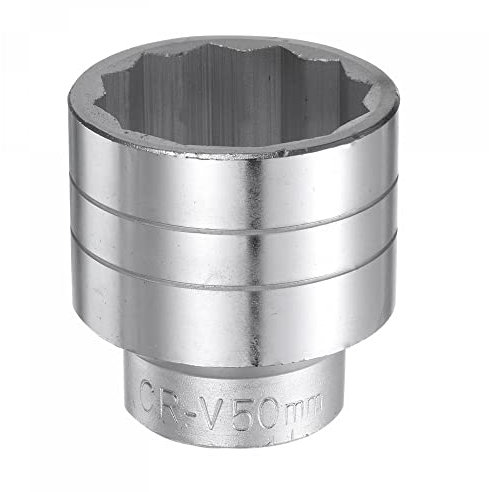 sourcing map 50mm 12 Point Shallow Socket 3/4 Drive Standard Metric CR-V