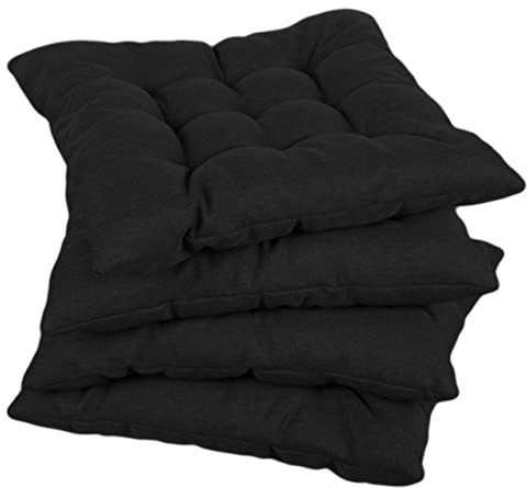 Gutekissen® Stuhlkissen gesteppt Quadrat Polsterauflage Auflage für Stühle/Bänke für Haus und Garten Sitzauflage Gartenkissen Sitzkissen viele Farben (45x45, Schwarz, 1)