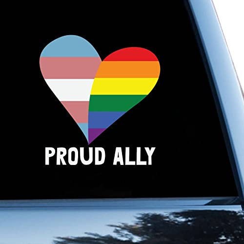 Proud Lesbian Bisexual Lgbt Heart Sticker, Pride Parade LGBT Vinly Decal for Cars Laptops, Windows, Walls, Fridge, Toilet And More,6 inch