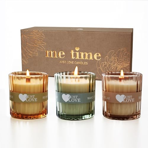 JUST LOVE „me time“ Duftkerzen Set für deine individuelle Stimmung, Duftkerze, Geschenke für Frauen, Valentinstaggeschenk, duftkerze im glas, beste Freundin Geschenk