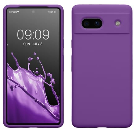 kwmobile Cover per Google Pixel 7a Custodia - Back Case per Smartphone in Silicone TPU - Protezione Gommata - viola ametista